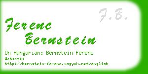 ferenc bernstein business card